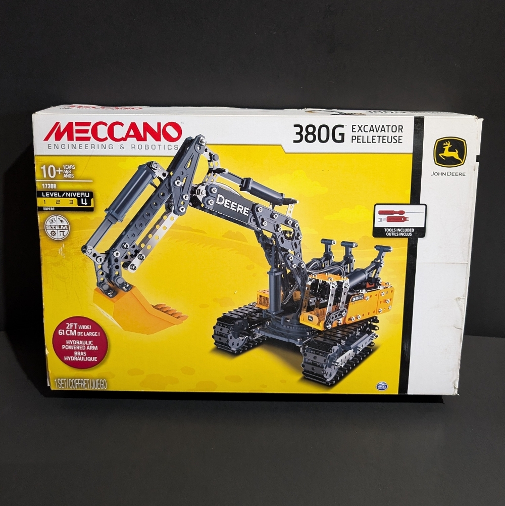 Meccano Erector Set John Deere 380G Excavator Building  Complete